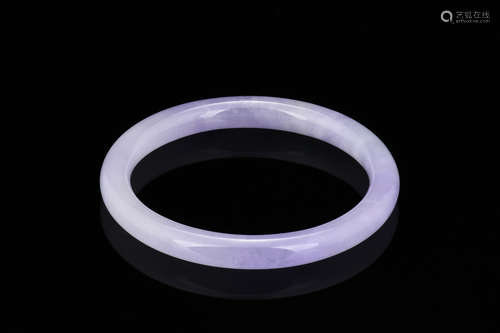 PURPLE JADEITE ROUND BANGLE WITH CERTIFICATE