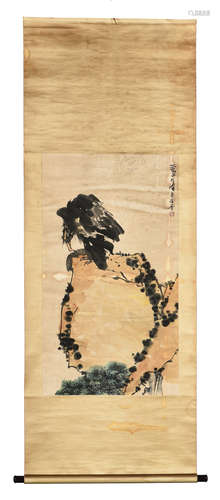 PAN TIANSHOU: INK AND COLOR ON PAPER PAINTING 'EAGLE'