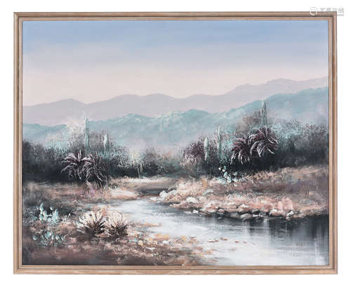 FRAMED OIL PAINTING 'LANDSCAPE SCENERY'