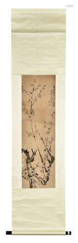 WANG SHISHEN: INK ON PAPER PAINTING 'PLUM FLOWERS'