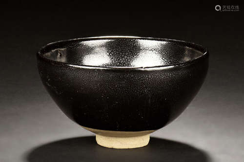 BLACK GLAZED 'OIL DRIP' BOWL