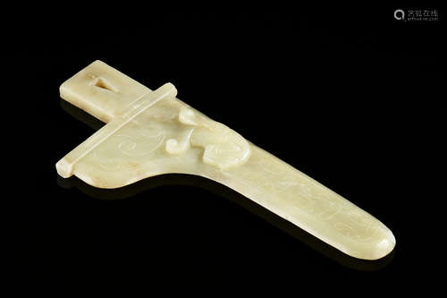 YELLOW JADE CARVED ORNAMENT, GE