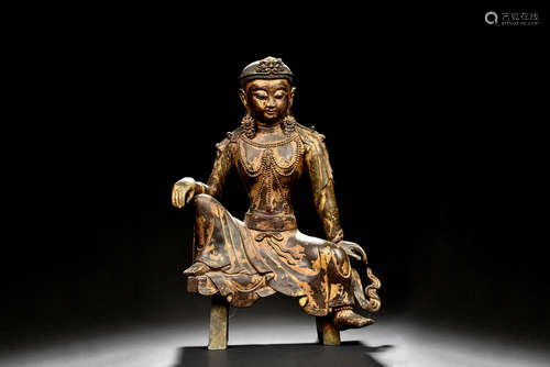 GILT BRONZE CAST BUDDHA FIGURE