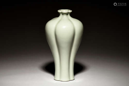 CELADON GLAZED LOBED VASE