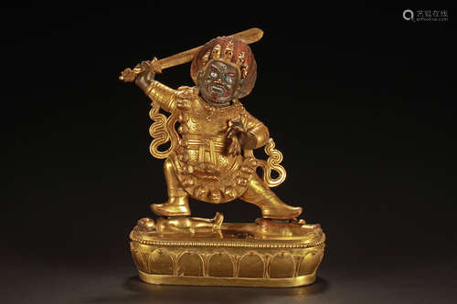 GILT BRONZE VAJRAPANI FIGURE