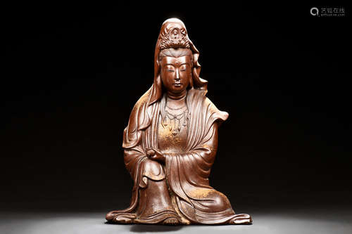 GLAZED PORCELAIN GUANYIN FIGURE