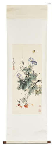 WANG XUETAO: INK AND COLOR ON PAPER PAINTING 'INSECTS'