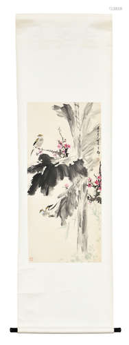 CHEN BANDING: INK AND COLOR ON PAPER PAINTING 'FLOWERS AND BIRDS'