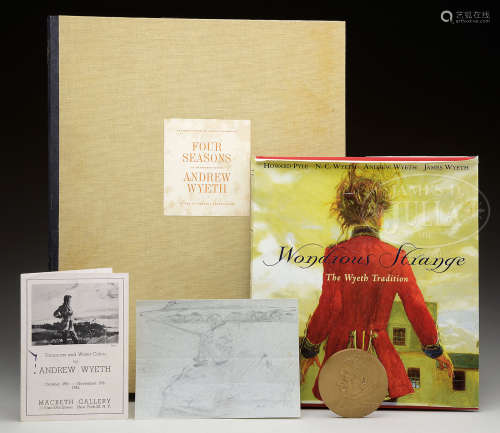 ANDREW NEWELL WYETH (American, 1917-2009) LOT OF ITEMS PERTAINING TO ANDREW WYETH.