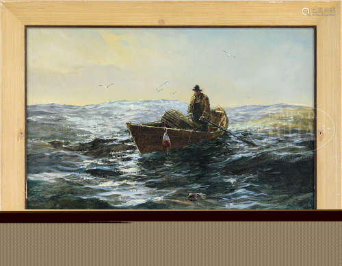 JACK LORIMER GRAY (American/Canadian, 1927-1981) “LONE FISHERMAN”.