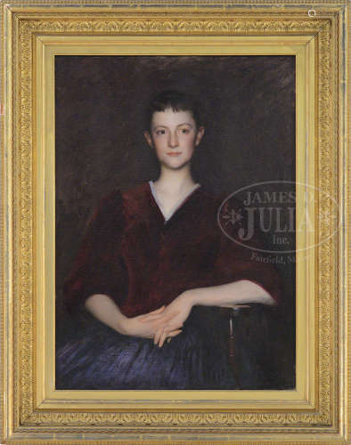 EDMUND CHARLES TARBELL (American, 1862-1938) PORTRAIT OF ELIZABETH CHILD.
