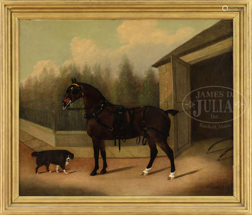 CLIFTON TOMSON (British, 1775-1828) CARRIAGE HORSE IN FULL HARNESS.