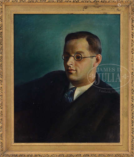 GUY PENE DU BOIS (American, 1884-1958) PORTRAIT OF A MAN WITH SPECTACLES.