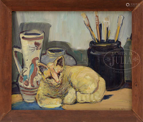 RUSSELL CHENEY (American, 1881-1945) “PRETZEL THE CAT”.