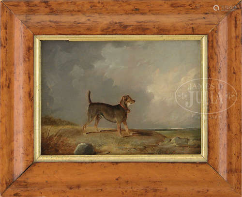 ENGLISH SCHOOL (19th century) DOG BY THE SHORE.