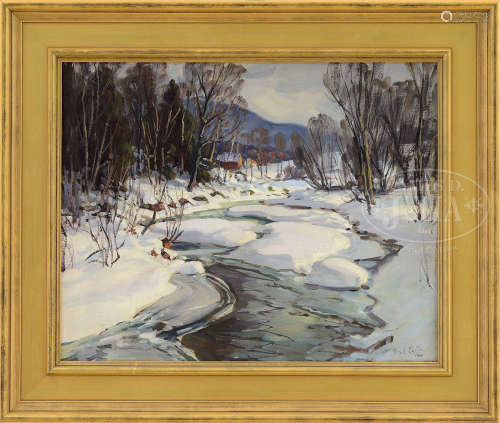 THOMAS R. CURTIN (American, 1899-1977) “RICHARDSON FARM ALONG SNOWY RIVER”.