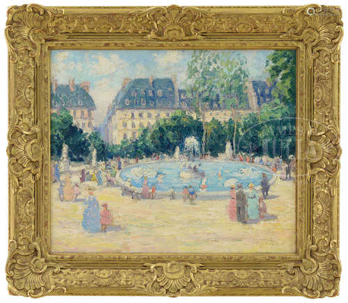 CHAUNCEY FOSTER RYDER (American, 1868-1949) SUMMER AT TUILERIES GARDEN, PARIS.