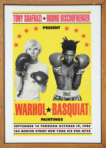 JEAN-MICHEL BASQUIAT and ANDY WARHOL (20th century) POSTER FOR WARHOL AND BASQUIAT EXHIBITION.