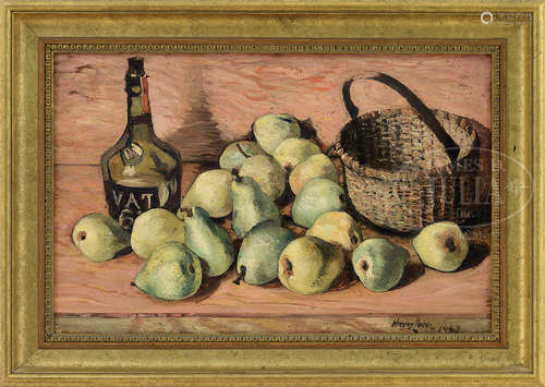 HAYLEY LEVER (American, 1876-1958) STILL-LIFE WITH PEARS.