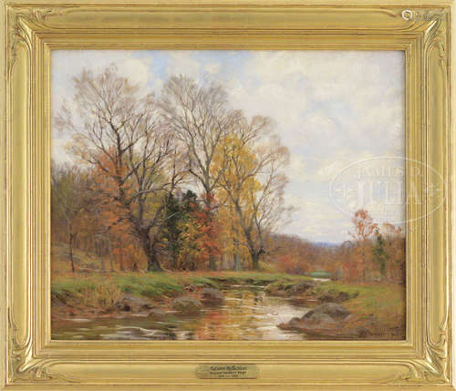 WILLIAM MERRITT POST (American, 1856-1935) “AUTUMN REFLECTIONS”.