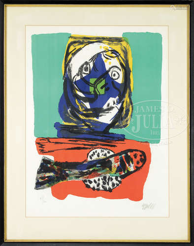 KAREL APPEL (Dutch/American, 1921-2006) TWO COLOR LITHOGRAPHS.