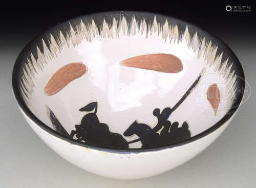 PICADOR AND BULL, CERAMIC BOWL BY PABLO PICASSO.