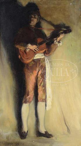 E PAPE (19th/20th Century) FULL-LENGTH PORTRAIT OF A SPANISH FLAMENCO GUITARIST.