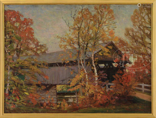 ROBERT EMMETT OWEN (American, 1878-1957) “BLAIR COVERED BRIDGE, NH”.