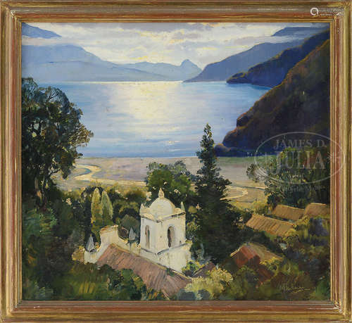 ANTHONY THIEME (American, 1888-1954) “PUNTA GORGE, LAGUNA DE ATITLAN, GUATEMALA”.