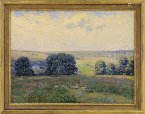 CHARLES HENRY HAYDEN (American, 1856-1901) PANORAMIC SUMMER LANDSCAPE.