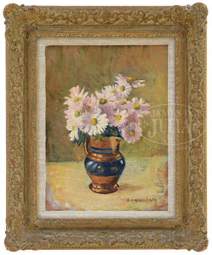 HENRY ERNEST SCHNAKENBERG (American, 1892-1970) FLOWERS IN A COPPER LUSTER PITCHER.