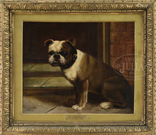 E. GALLAGHER (English, 19th century) PORTRAIT OF A BULLDOG.