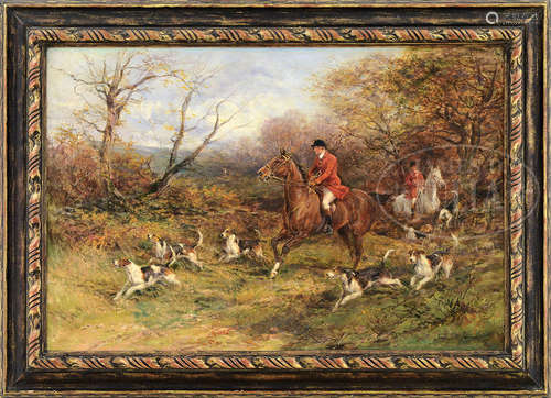 HEYWOOD HARDY (English, 1843-1933) THE MEET WITH RIDERS & HOUNDS.