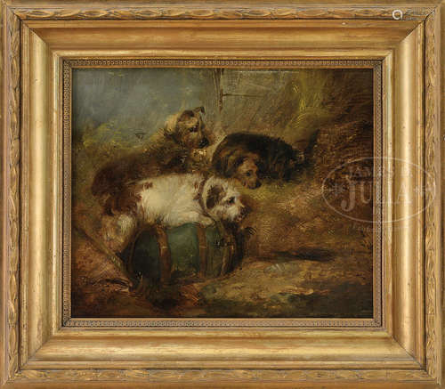 ATTRIBUTED TO GEORGE (SMITH) ARMFIELD (English, 1808-1893) CURIOUS PUPS.