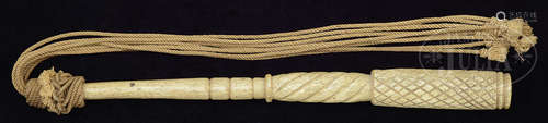 CARVED WHALEBONE CAT-O-NINE TAILS.