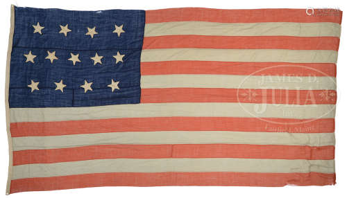CIVIL WAR ERA 13-STAR AMERICAN FLAG.
