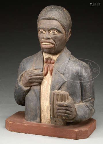 RARE AFRICAN AMERICAN TOBACCONIST COUNTER TOP BUST FIGURE.