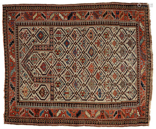 SEMI-ANTIQUE SHIRVAN PRAYER RUG, EAST CAUCASUS.