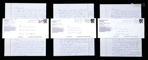 THREE JAMES “WHITEY” BULGER AUTOGRAPHED LETTERS SIGNED FROM PRISON IN 2011.