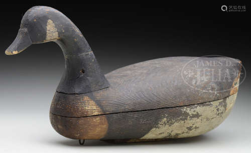 CARVED HUTCHINS GOOSE HOLLOW BODY DECOY.