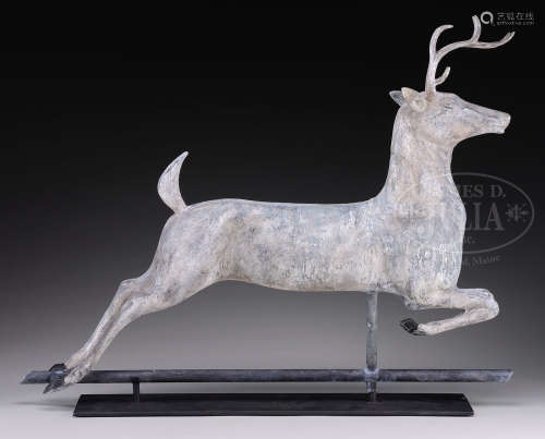 LEAPING STAG WEATHERVANE ATTRIBUTED TO WASHBURN & CO.