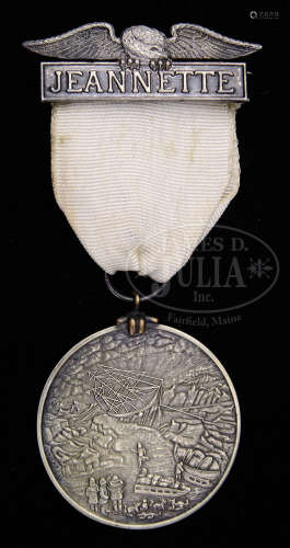 EXTREMELY RARE UNINSCRIBED SILVER CONGRESSIONAL MEDAL FOR THE SURVIVORS OF THE “JEANNETTE” ARCTIC EXPEDITION OF 1879-1882.