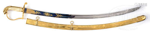 SPECTACULAR & UNIQUE NANTUCKET PRESENTATION SWORD TO MEXICAN WAR HERO MAJOR MOSES BARNARD FOR “PLANTING THE 1ST AMERICAN FLAG ON PARAPET AT STORMING OF CHAPULTEPEC”, SEPTEMBER 13, 1847.