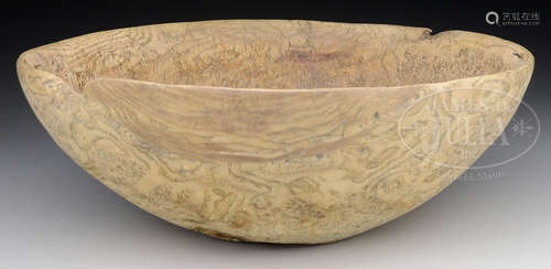 FINE ASH BURL BOWL.