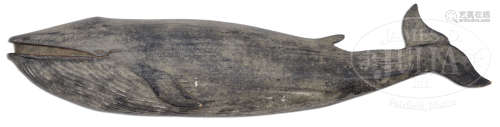 CLARK G. VOORHEES CARVING OF BLUE WHALE.