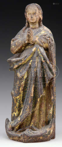 CARVED AND GILT SANTOS FIGURE.