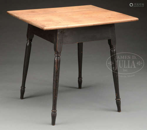 EARLY AMERICAN PINE AND MAPLE TAVERN TABLE.