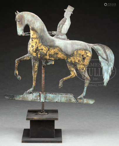 JEWELL FORMAL HORSE AND RIDER WEATHERVANE.