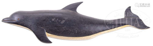 CLARK G. VOORHEES CARVING OF A DOLPHIN.