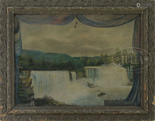 FOLK ART PAINTING DEPICTING NIAGARA FALLS.